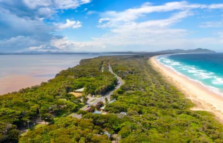 Tiona aerial, lakeside and beachside