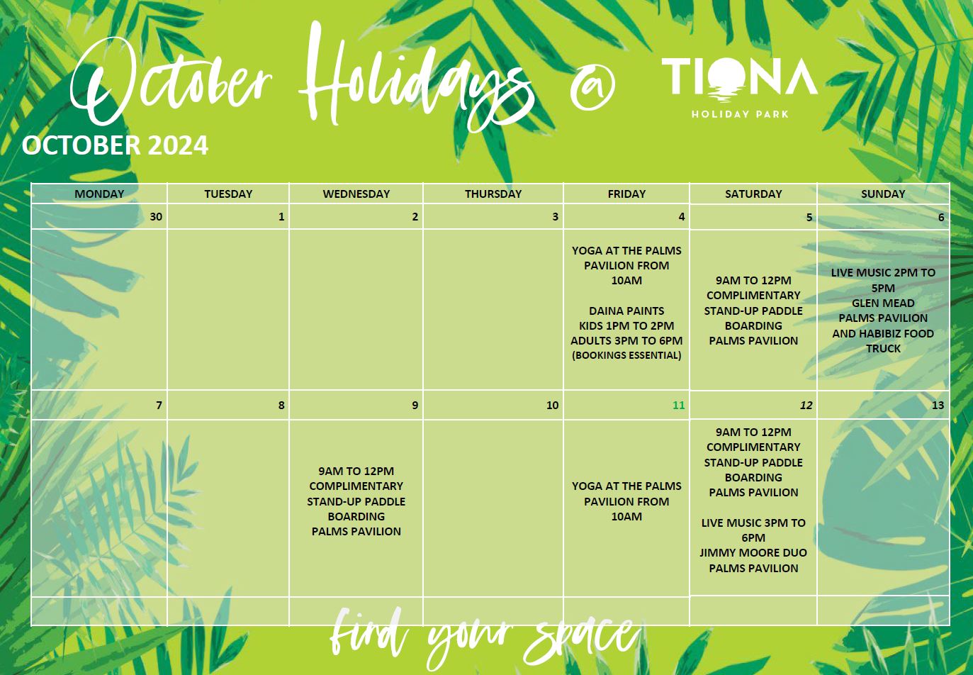 Tiona School Holidays Activities - SeptemberOctober 2024